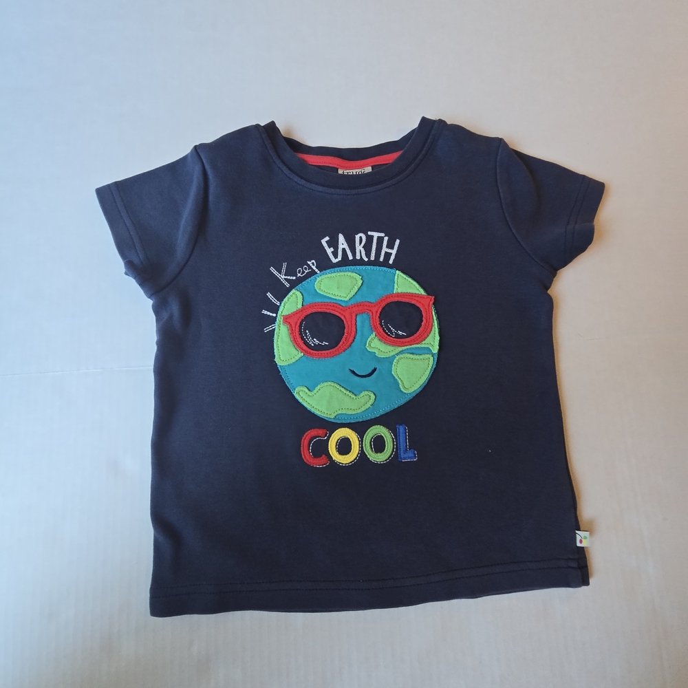 Benetton Navy Blue Earth Graphic Kids Tee